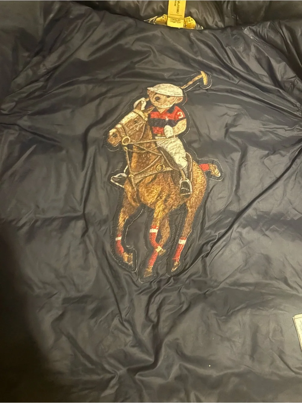 RARE Polo Ralph Lauren 2T Navy Down Puffer Jacket Polo Bear Embroidered Lining